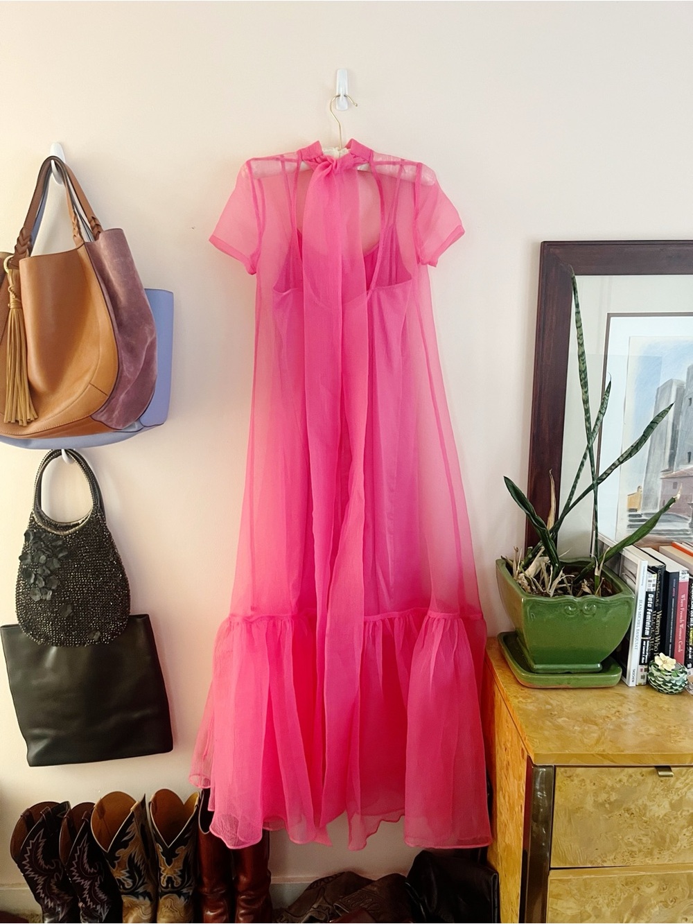 Staud Calluna Pink Sheer Maxi Dress XS - Picture 3 of 4